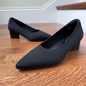 VIVAIA Tracy Pro Chunky Heels Knit Black Comfort Pointed Toe Classic Office‎ 36